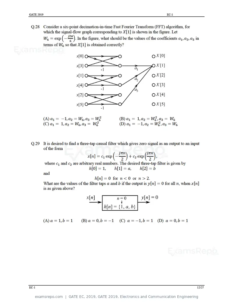 GATE EC 2019 question paper, GATE 2019, Electronics and Communication Engineering, page 17 of 31