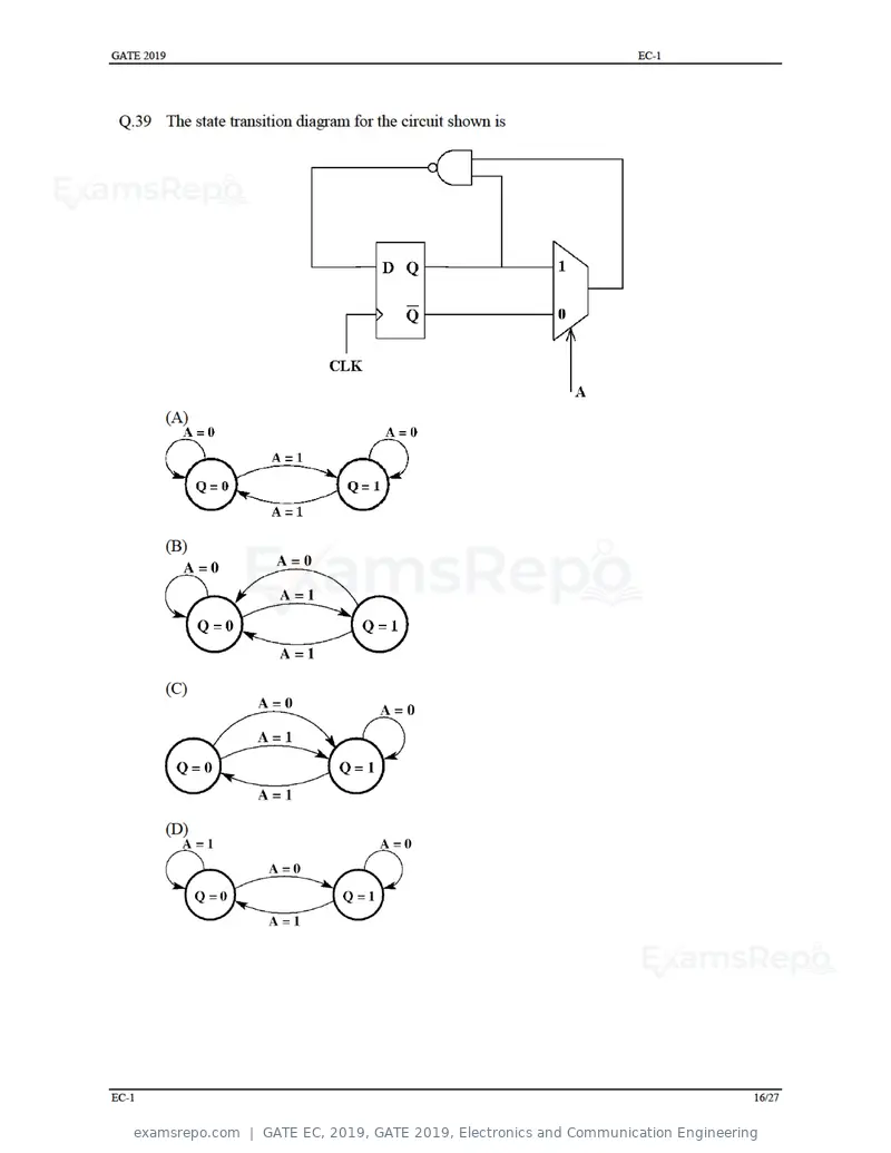 GATE EC 2019 question paper, GATE 2019, Electronics and Communication Engineering, page 21 of 31