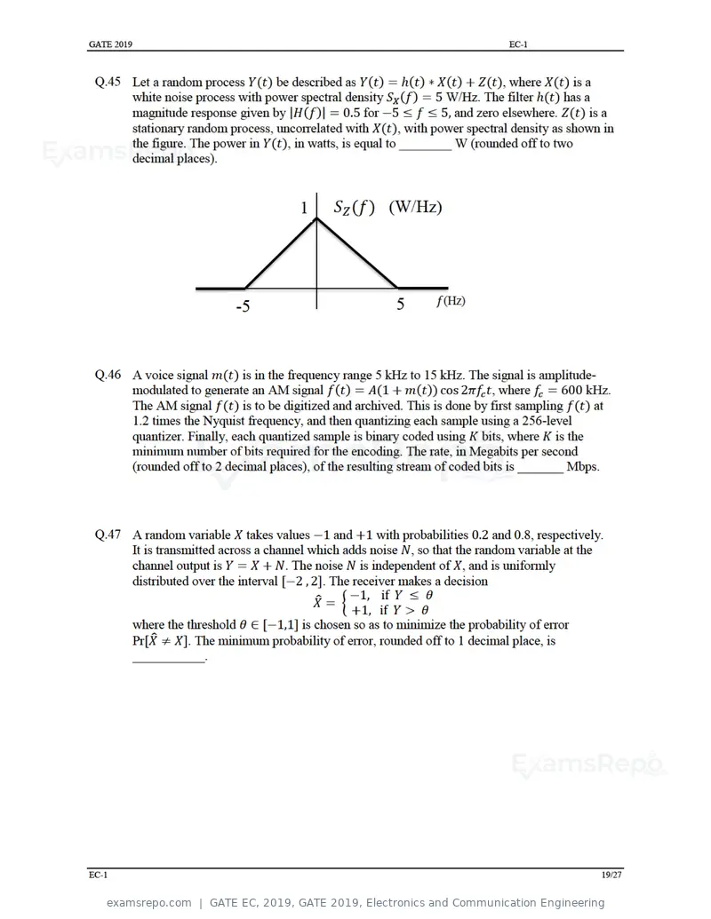 GATE EC 2019 question paper, GATE 2019, Electronics and Communication Engineering, page 24 of 31