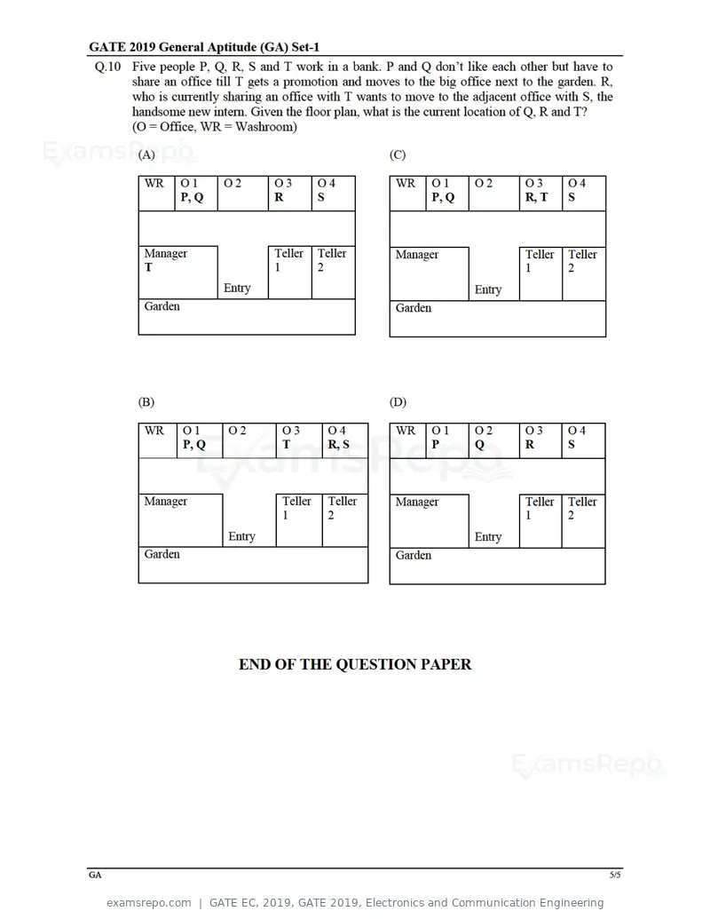 GATE EC 2019 question paper, GATE 2019, Electronics and Communication Engineering, page 5 of 31