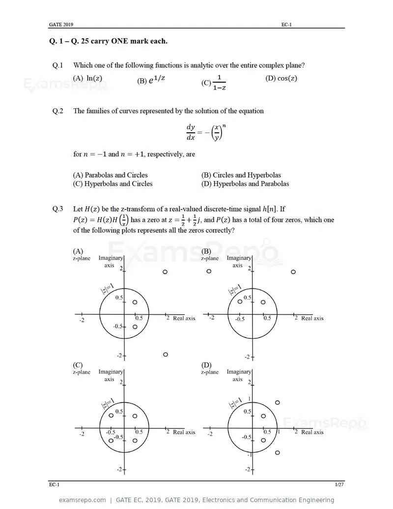 GATE EC 2019 question paper, GATE 2019, Electronics and Communication Engineering, page 6 of 31