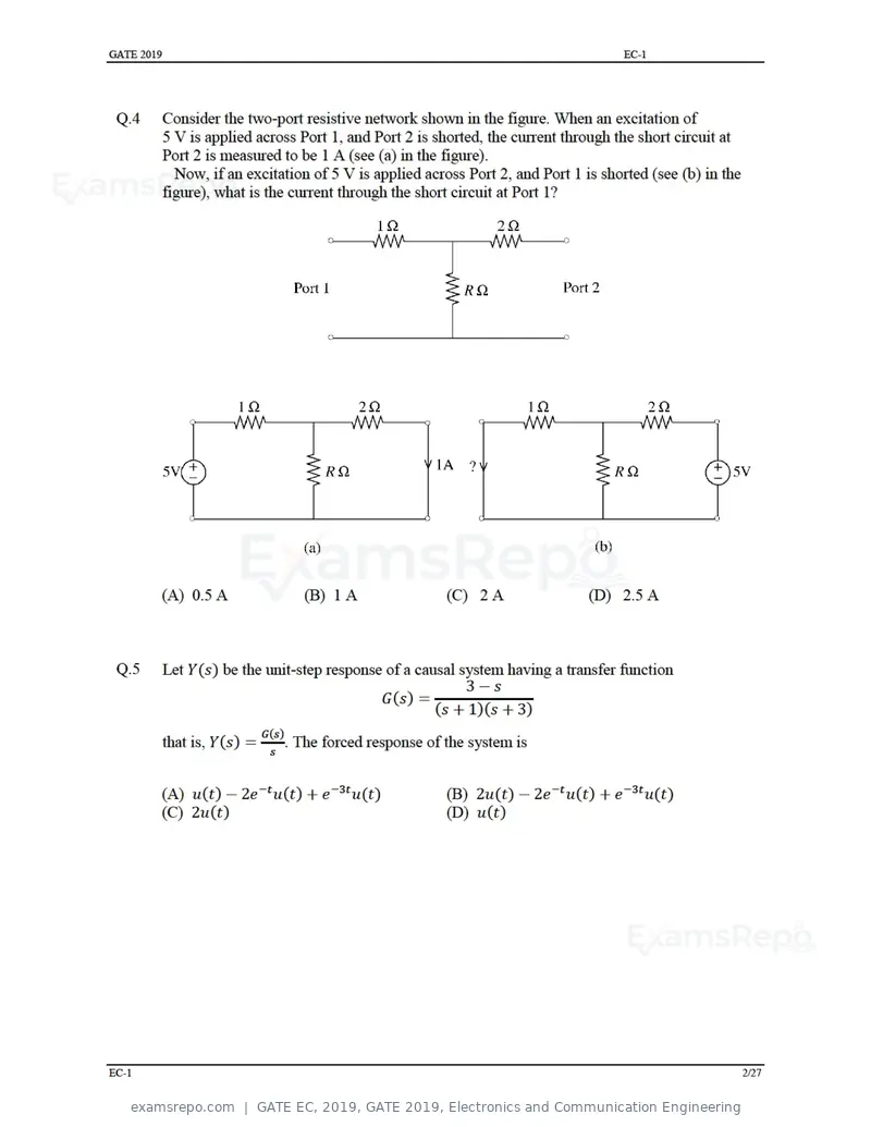 GATE EC 2019 question paper, GATE 2019, Electronics and Communication Engineering, page 7 of 31