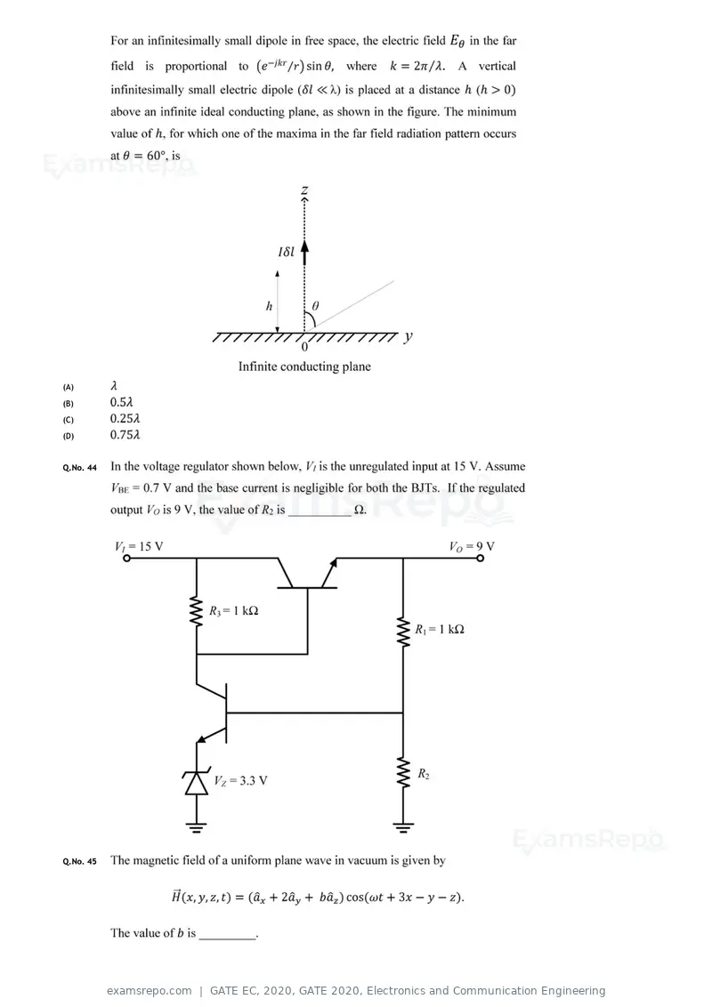 GATE EC 2020 question paper, GATE 2020, Electronics and Communication Engineering, page 15 of 20