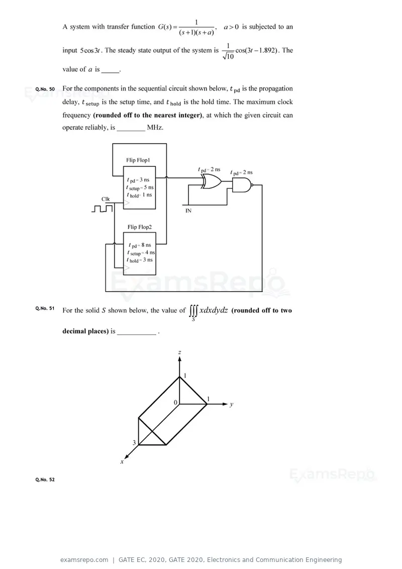 GATE EC 2020 question paper, GATE 2020, Electronics and Communication Engineering, page 17 of 20