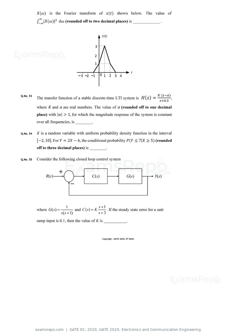 GATE EC 2020 question paper, GATE 2020, Electronics and Communication Engineering, page 18 of 20