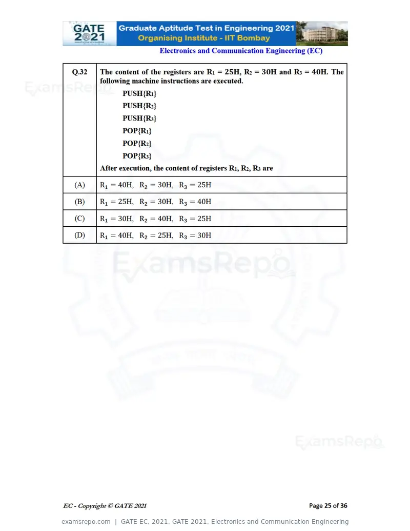 GATE EC 2021 question paper, GATE 2021, Electronics and Communication Engineering, page 25 of 39
