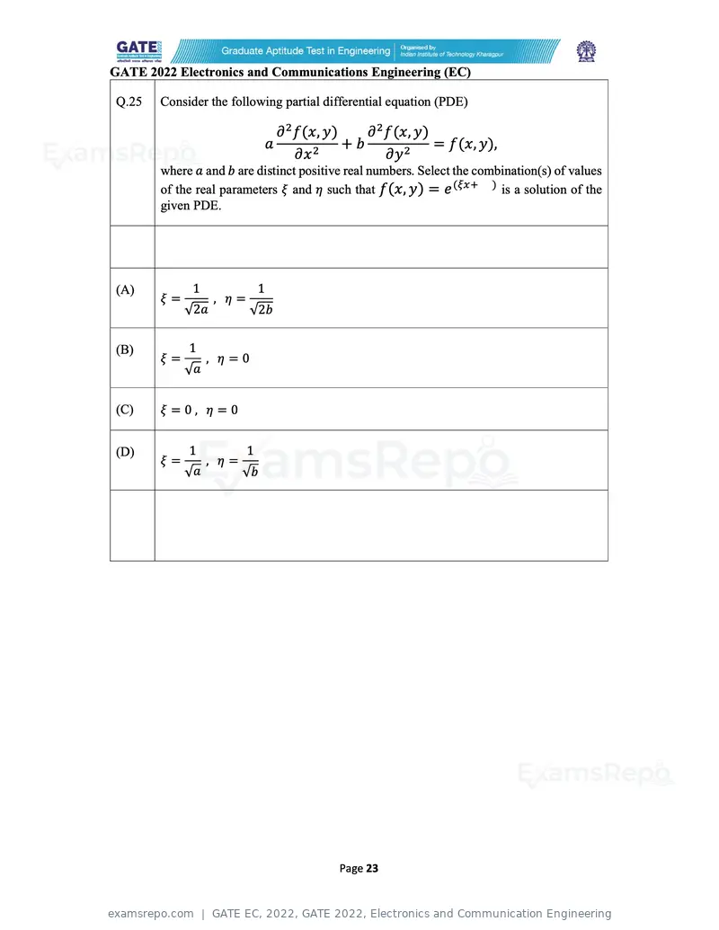 GATE EC 2022 question paper, GATE 2022, Electronics and Communication Engineering, page 23 of 54