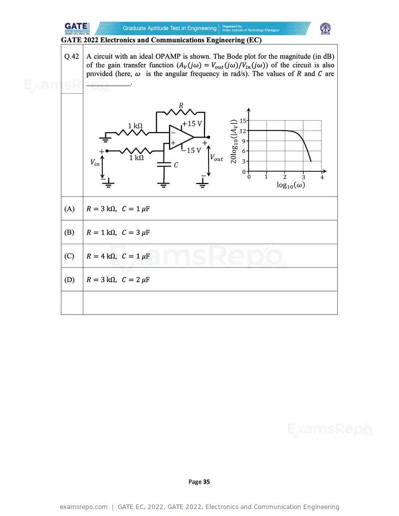 GATE EC 2022 question paper, GATE 2022, Electronics and Communication Engineering, page 35 of 54