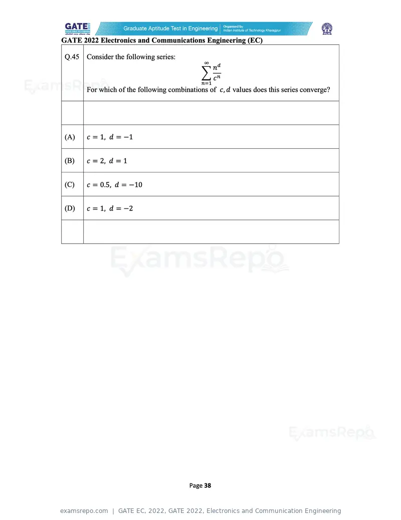 GATE EC 2022 question paper, GATE 2022, Electronics and Communication Engineering, page 38 of 54