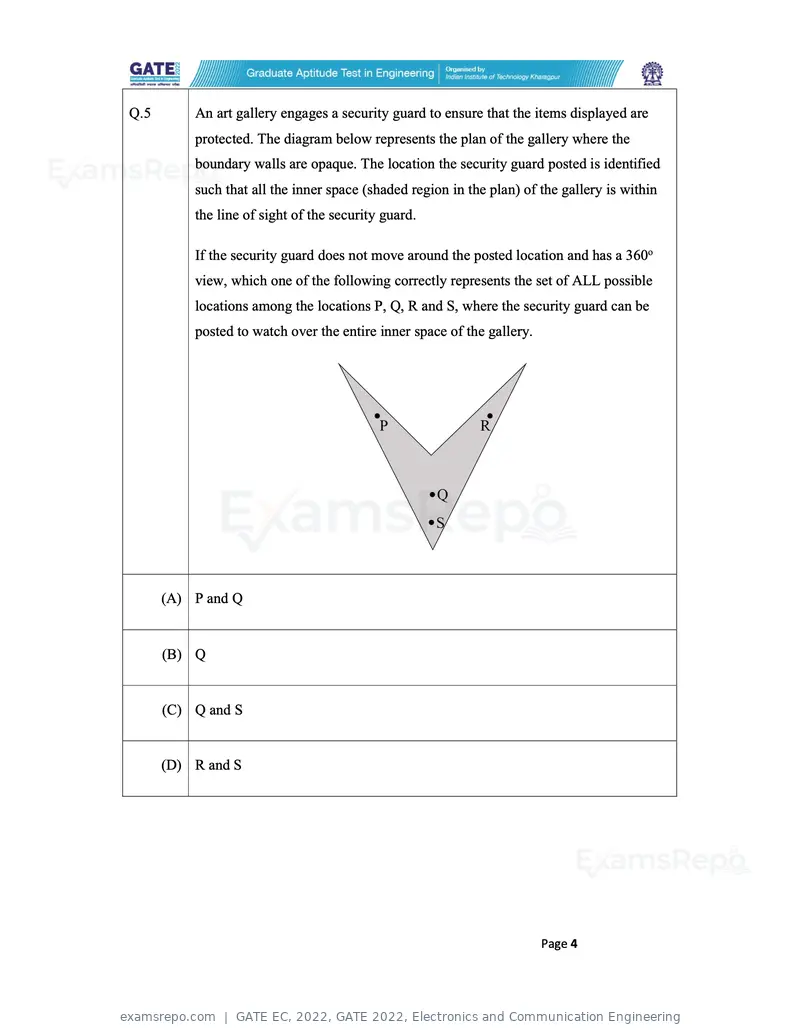 GATE EC 2022 question paper, GATE 2022, Electronics and Communication Engineering, page 4 of 54
