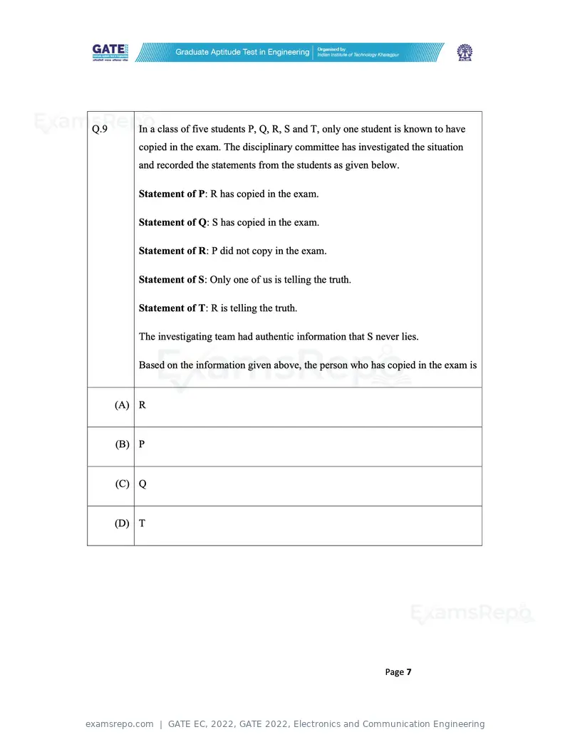 GATE EC 2022 question paper, GATE 2022, Electronics and Communication Engineering, page 7 of 54