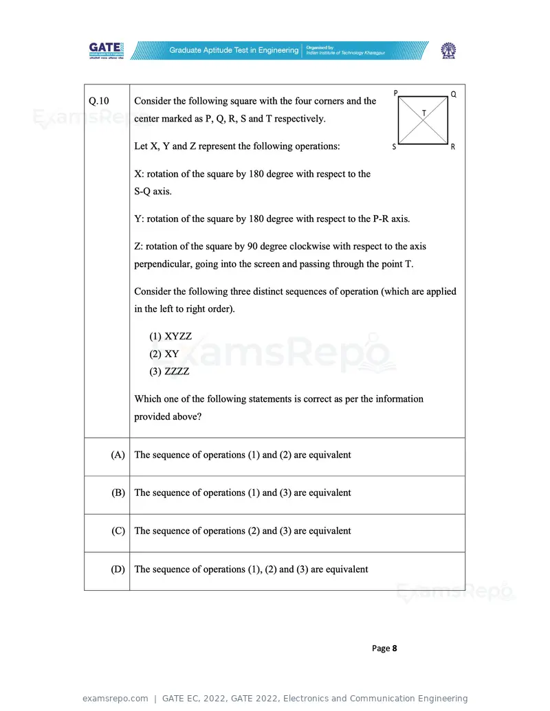 GATE EC 2022 question paper, GATE 2022, Electronics and Communication Engineering, page 8 of 54