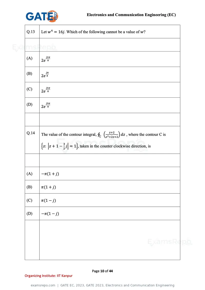GATE EC 2023 question paper, GATE 2023, Electronics and Communication Engineering, page 10 of 44