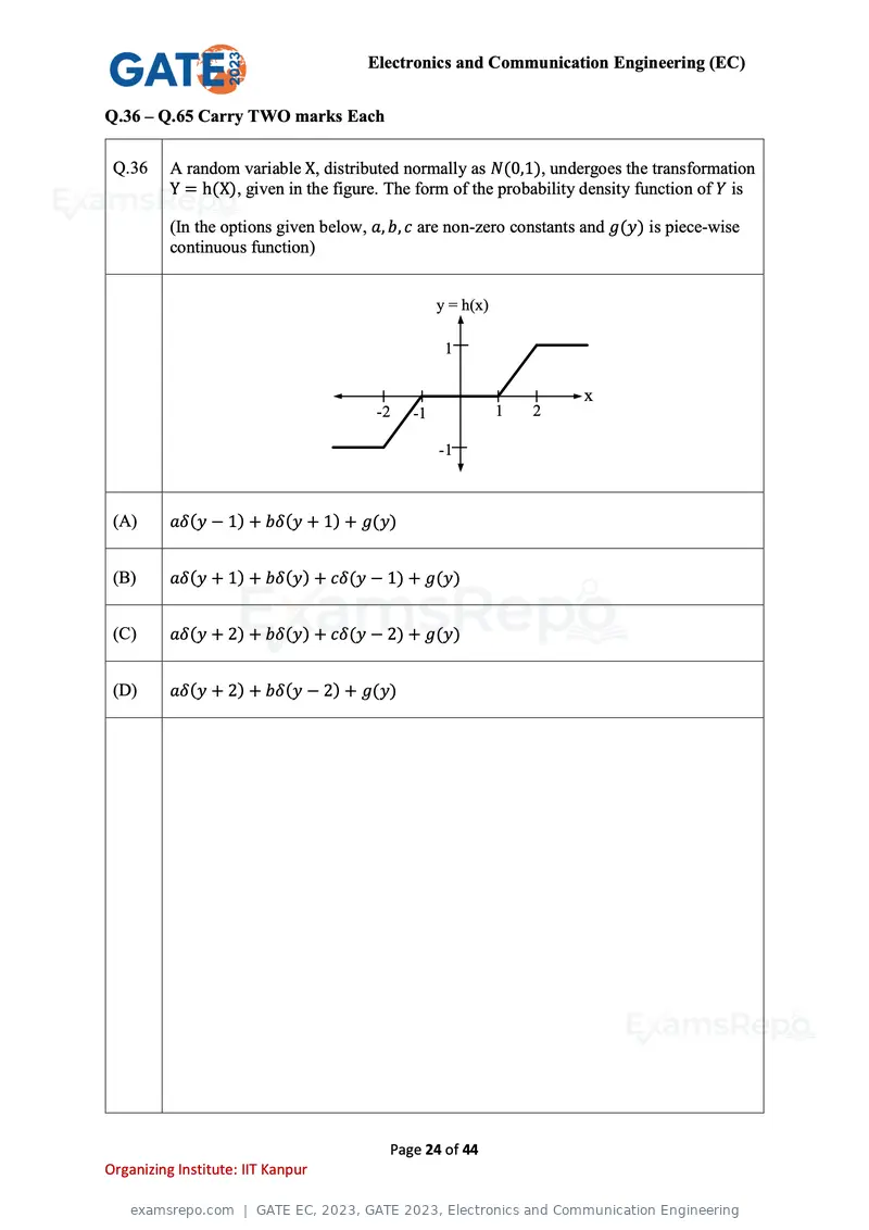 GATE EC 2023 question paper, GATE 2023, Electronics and Communication Engineering, page 24 of 44