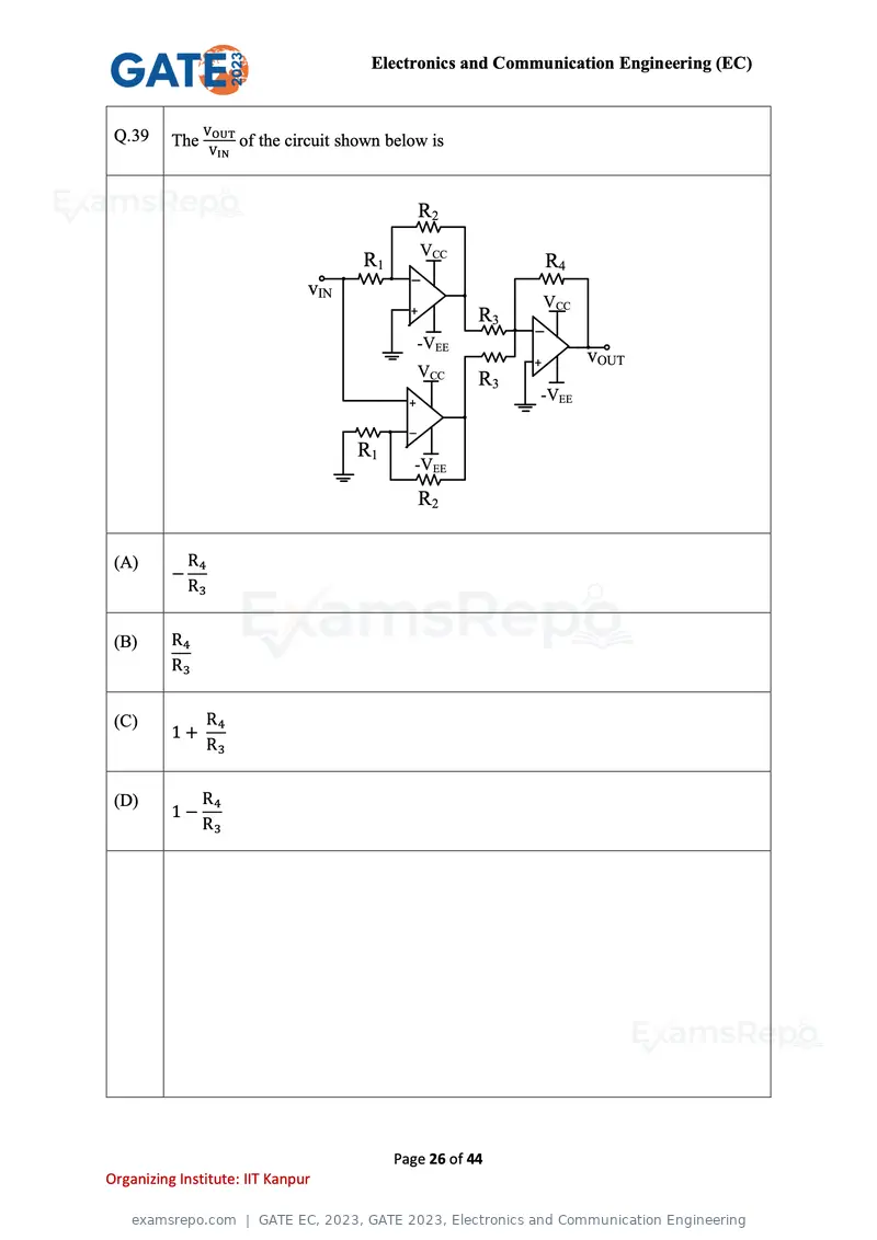 GATE EC 2023 question paper, GATE 2023, Electronics and Communication Engineering, page 26 of 44