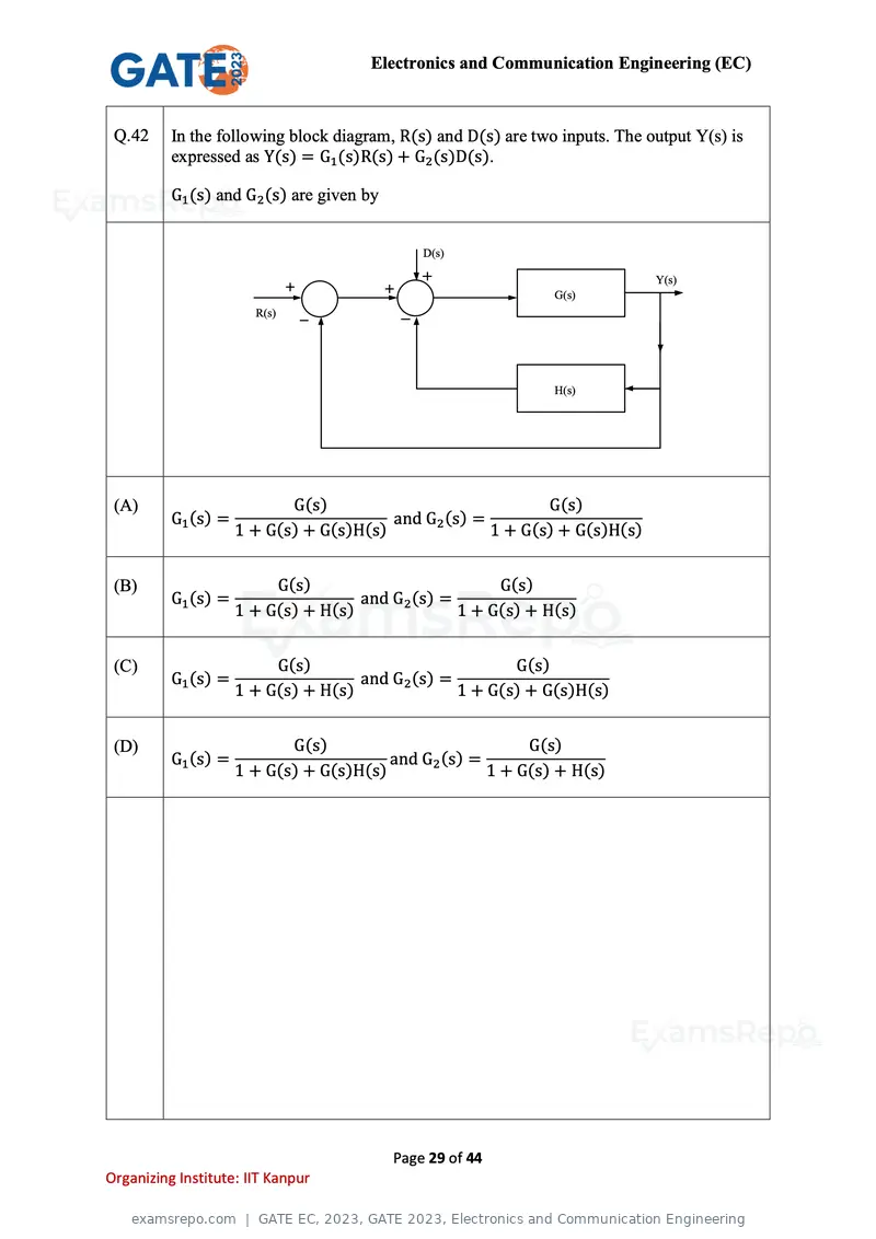 GATE EC 2023 question paper, GATE 2023, Electronics and Communication Engineering, page 29 of 44