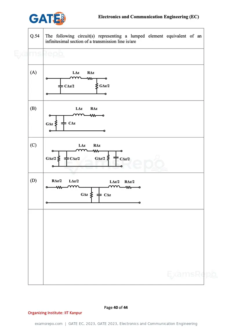 GATE EC 2023 question paper, GATE 2023, Electronics and Communication Engineering, page 40 of 44