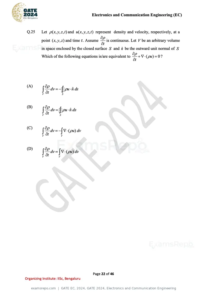GATE EC 2024 question paper, GATE 2024, Electronics and Communication Engineering, page 22 of 46