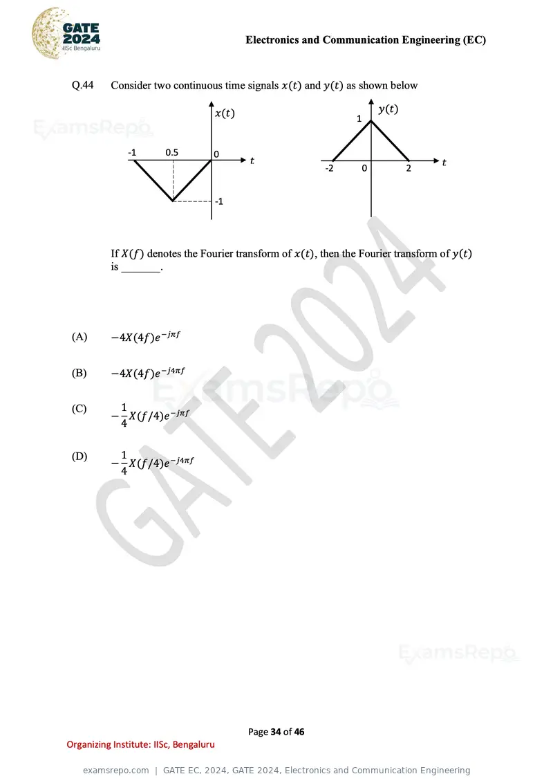 GATE EC 2024 question paper, GATE 2024, Electronics and Communication Engineering, page 34 of 46