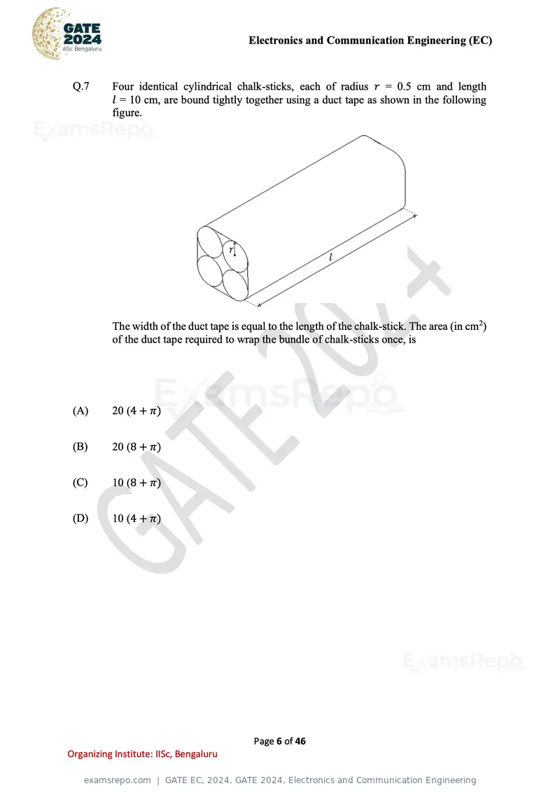 GATE EC 2024 question paper, GATE 2024, Electronics and Communication Engineering, page 6 of 46