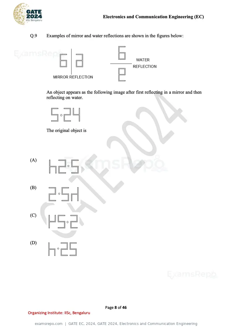 GATE EC 2024 question paper, GATE 2024, Electronics and Communication Engineering, page 8 of 46