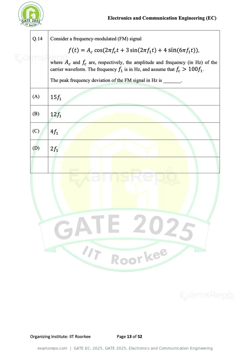 GATE EC 2025 question paper, GATE 2025, Electronics and Communication Engineering, page 13 of 52