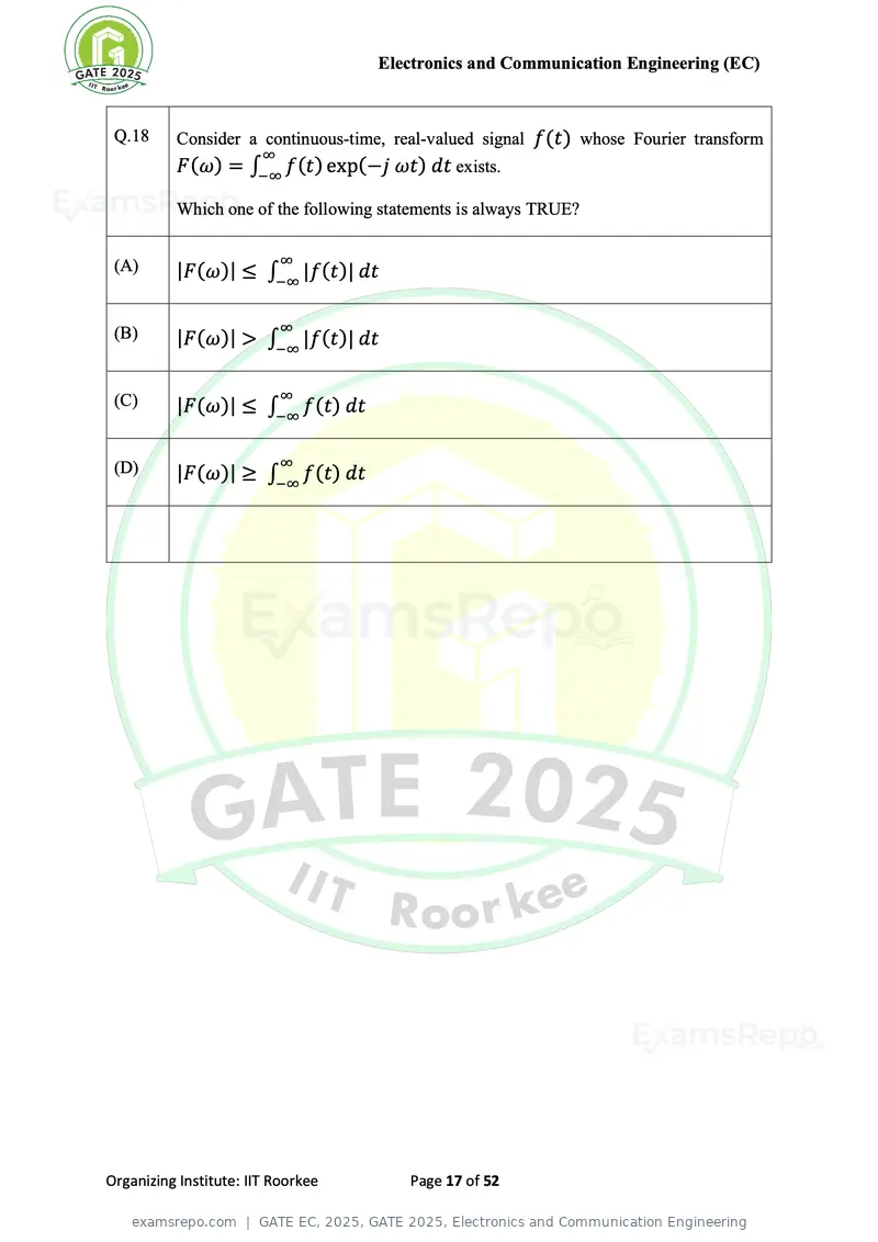 GATE EC 2025 question paper, GATE 2025, Electronics and Communication Engineering, page 17 of 52