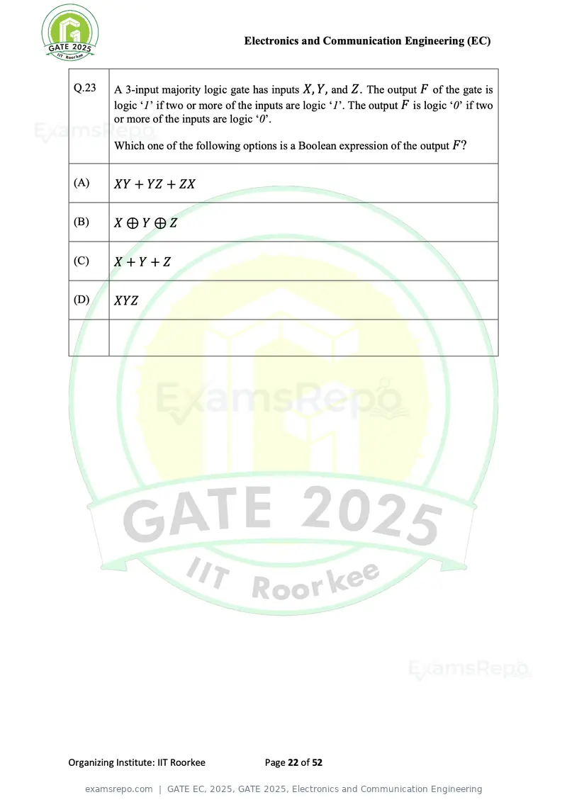 GATE EC 2025 question paper, GATE 2025, Electronics and Communication Engineering, page 22 of 52