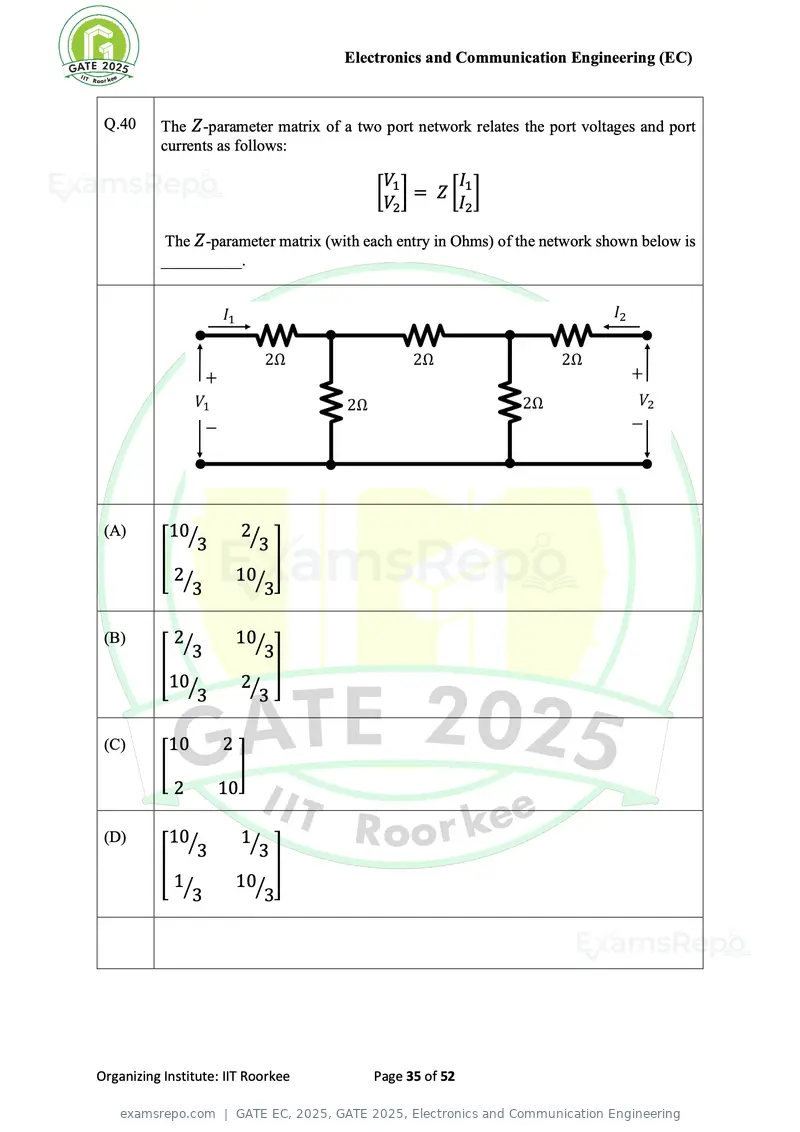 GATE EC 2025 question paper, GATE 2025, Electronics and Communication Engineering, page 35 of 52