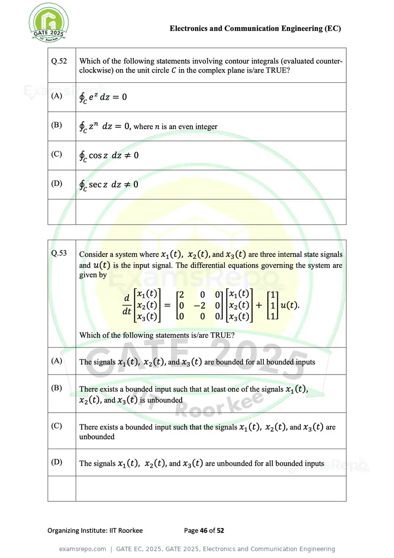 GATE EC 2025 question paper, GATE 2025, Electronics and Communication Engineering, page 46 of 52