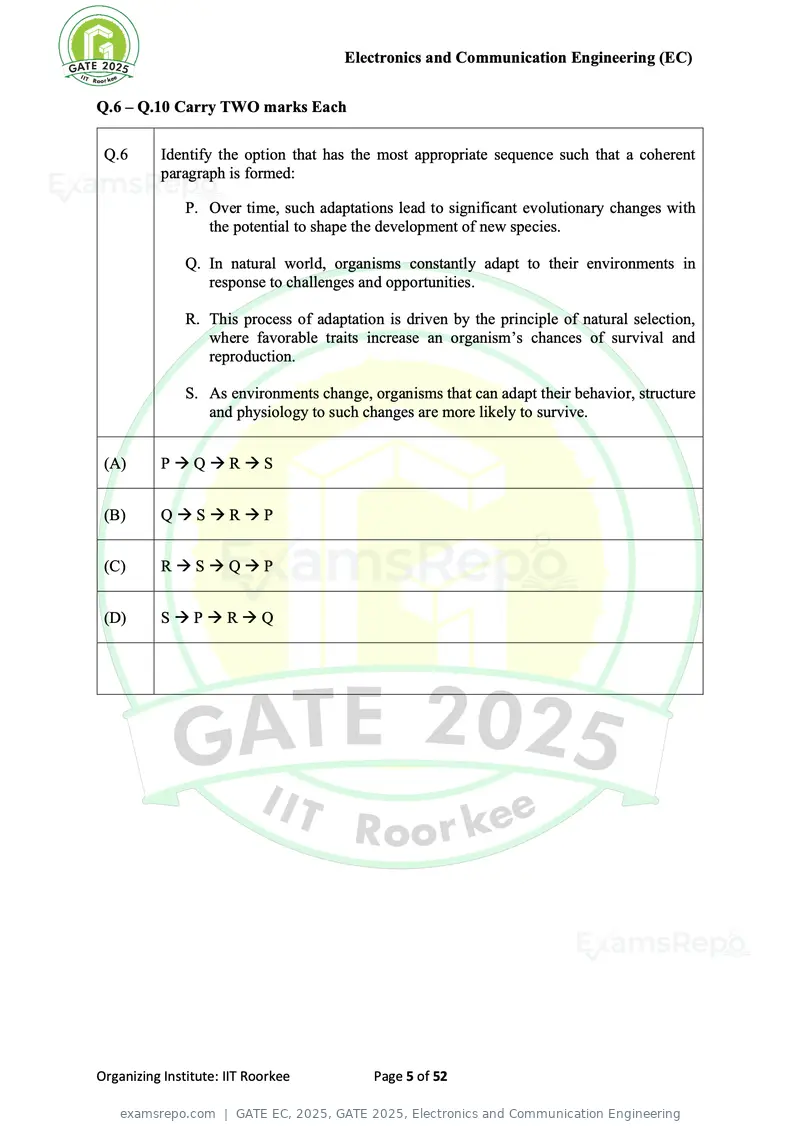 GATE EC 2025 question paper, GATE 2025, Electronics and Communication Engineering, page 5 of 52