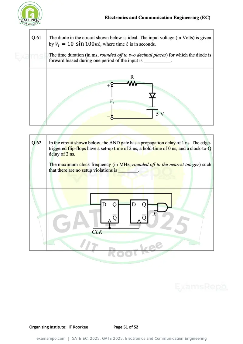 GATE EC 2025 question paper, GATE 2025, Electronics and Communication Engineering, page 51 of 52
