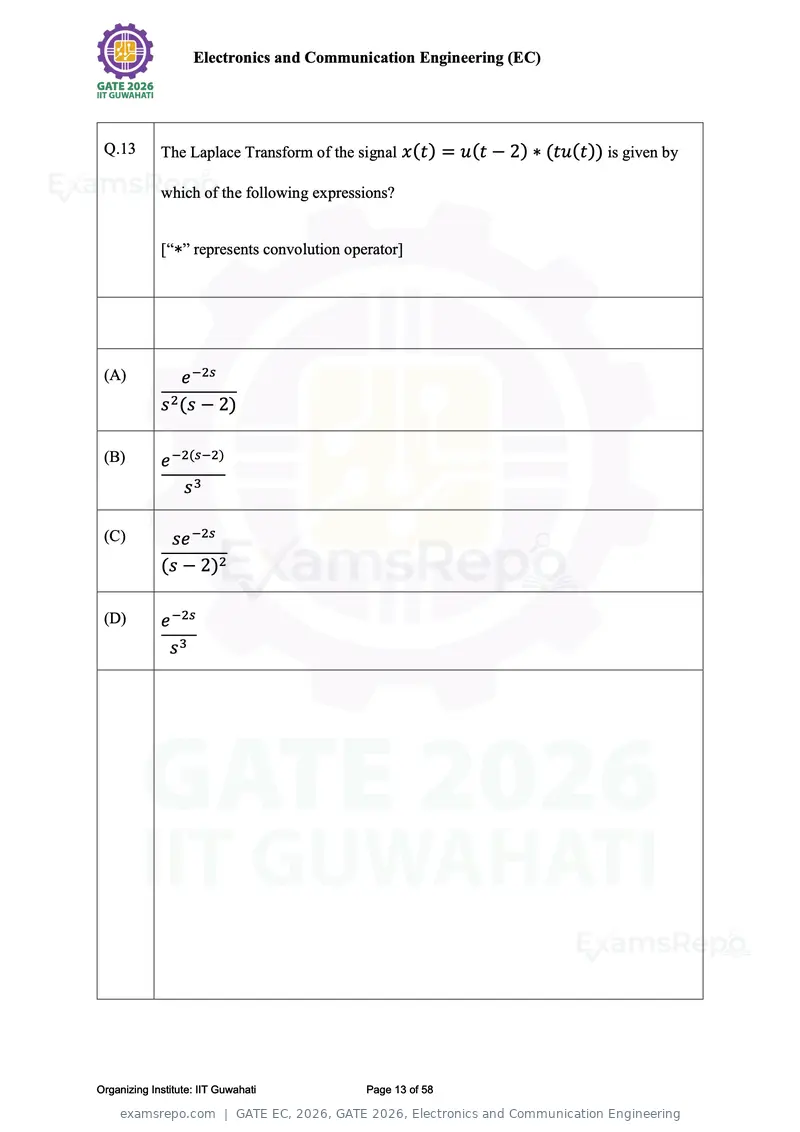 GATE EC 2026 question paper, GATE 2026, Electronics and Communication Engineering, page 13 of 58