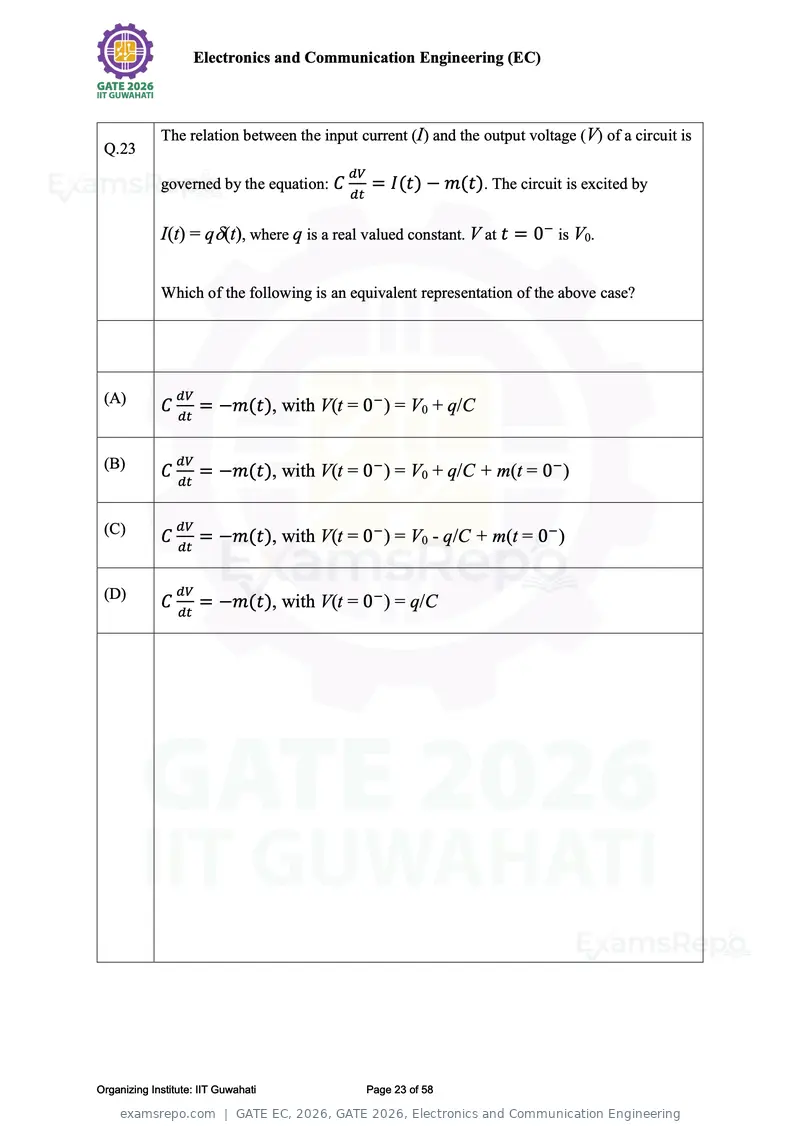 GATE EC 2026 question paper, GATE 2026, Electronics and Communication Engineering, page 23 of 58