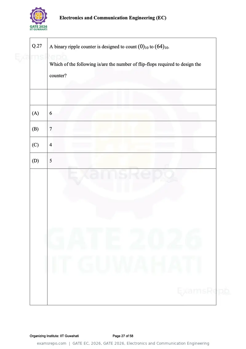 GATE EC 2026 question paper, GATE 2026, Electronics and Communication Engineering, page 27 of 58