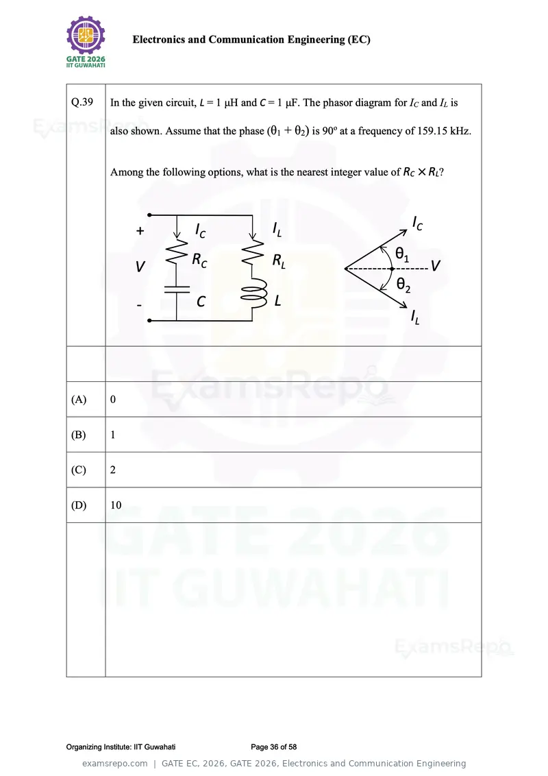 GATE EC 2026 question paper, GATE 2026, Electronics and Communication Engineering, page 36 of 58