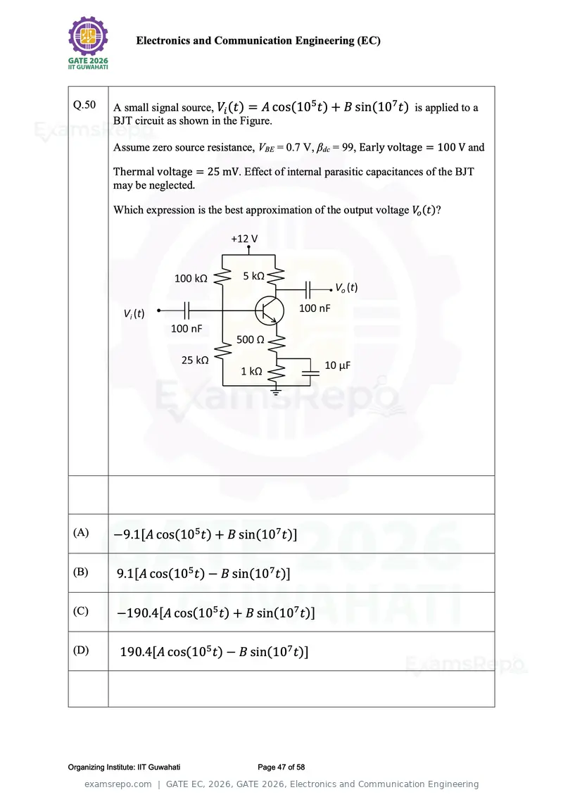 GATE EC 2026 question paper, GATE 2026, Electronics and Communication Engineering, page 47 of 58