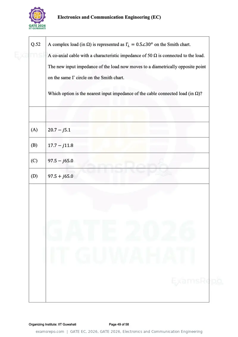 GATE EC 2026 question paper, GATE 2026, Electronics and Communication Engineering, page 49 of 58