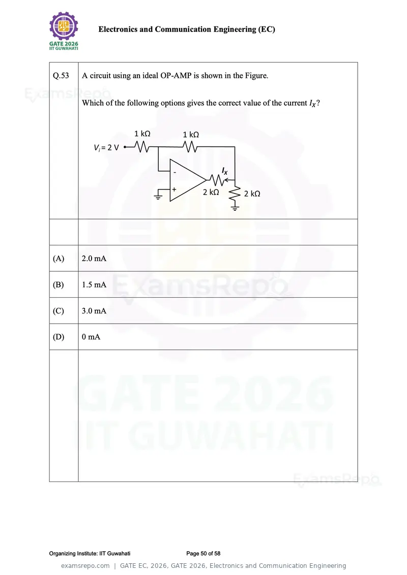 GATE EC 2026 question paper, GATE 2026, Electronics and Communication Engineering, page 50 of 58