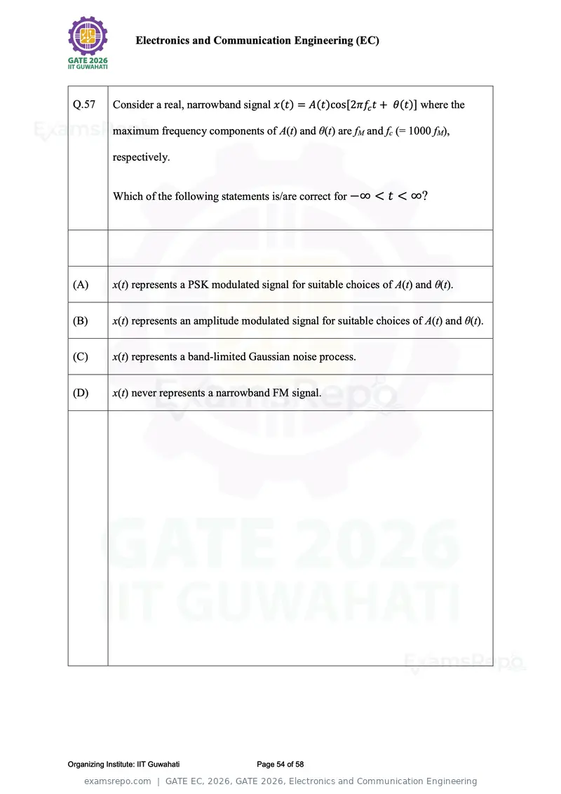 GATE EC 2026 question paper, GATE 2026, Electronics and Communication Engineering, page 54 of 58
