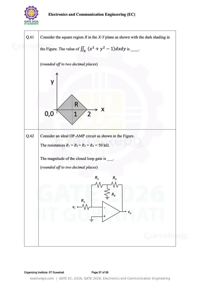GATE EC 2026 question paper, GATE 2026, Electronics and Communication Engineering, page 57 of 58