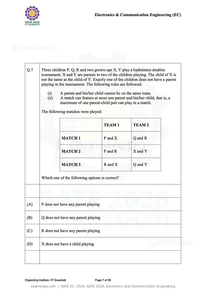 GATE EC 2026 question paper, GATE 2026, Electronics and Communication Engineering, page 7 of 58
