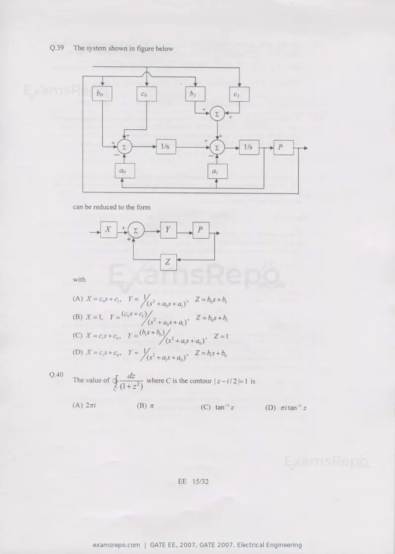 GATE EE 2007 question paper, GATE 2007, Electrical Engineering, page 15 of 27