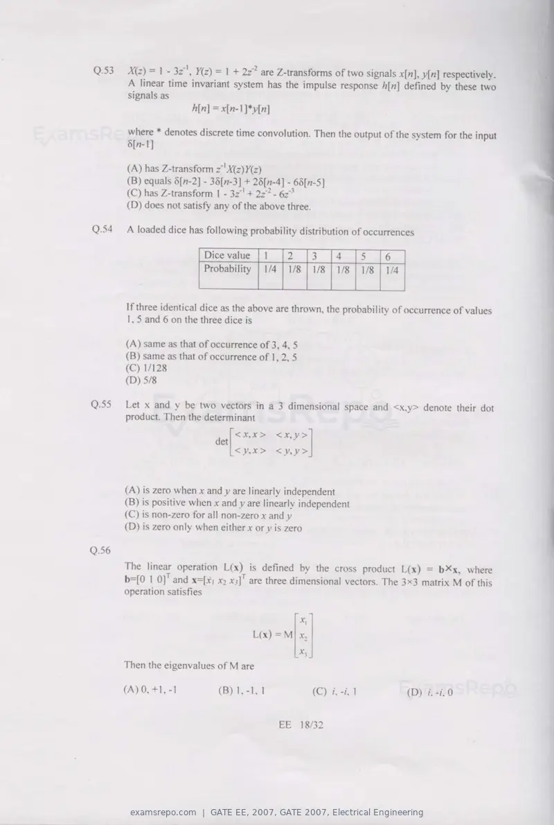 GATE EE 2007 question paper, GATE 2007, Electrical Engineering, page 18 of 27