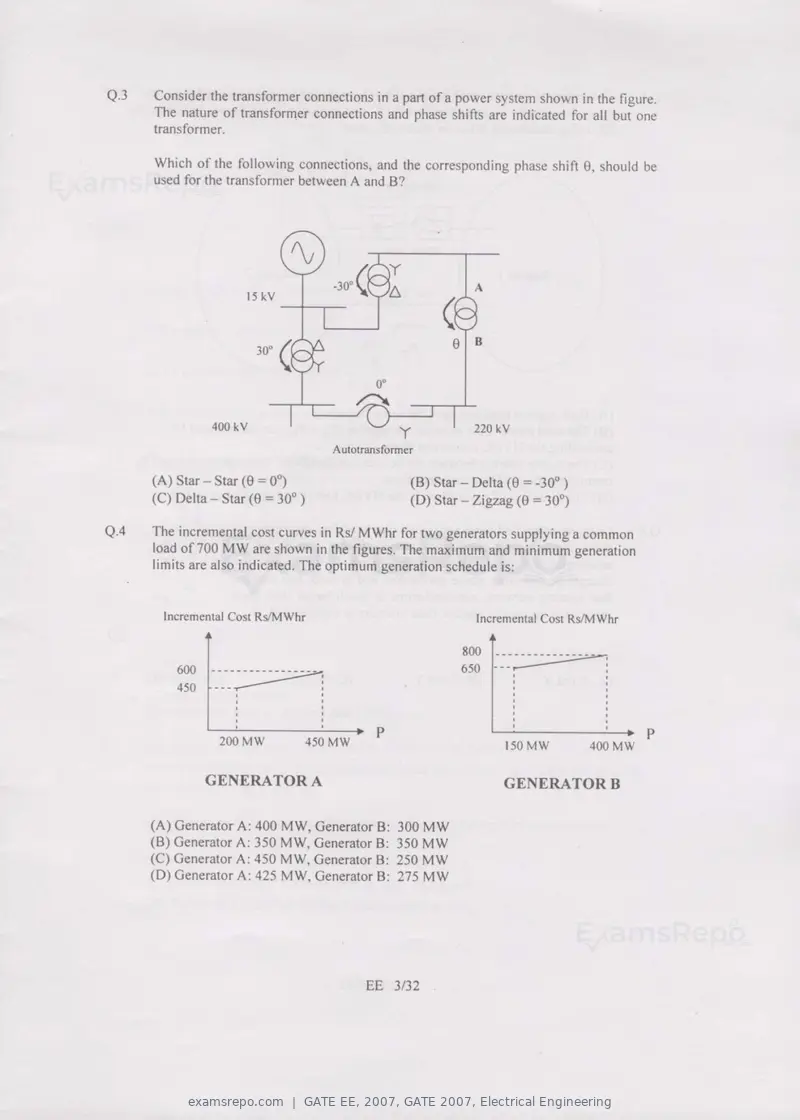 GATE EE 2007 question paper, GATE 2007, Electrical Engineering, page 3 of 27