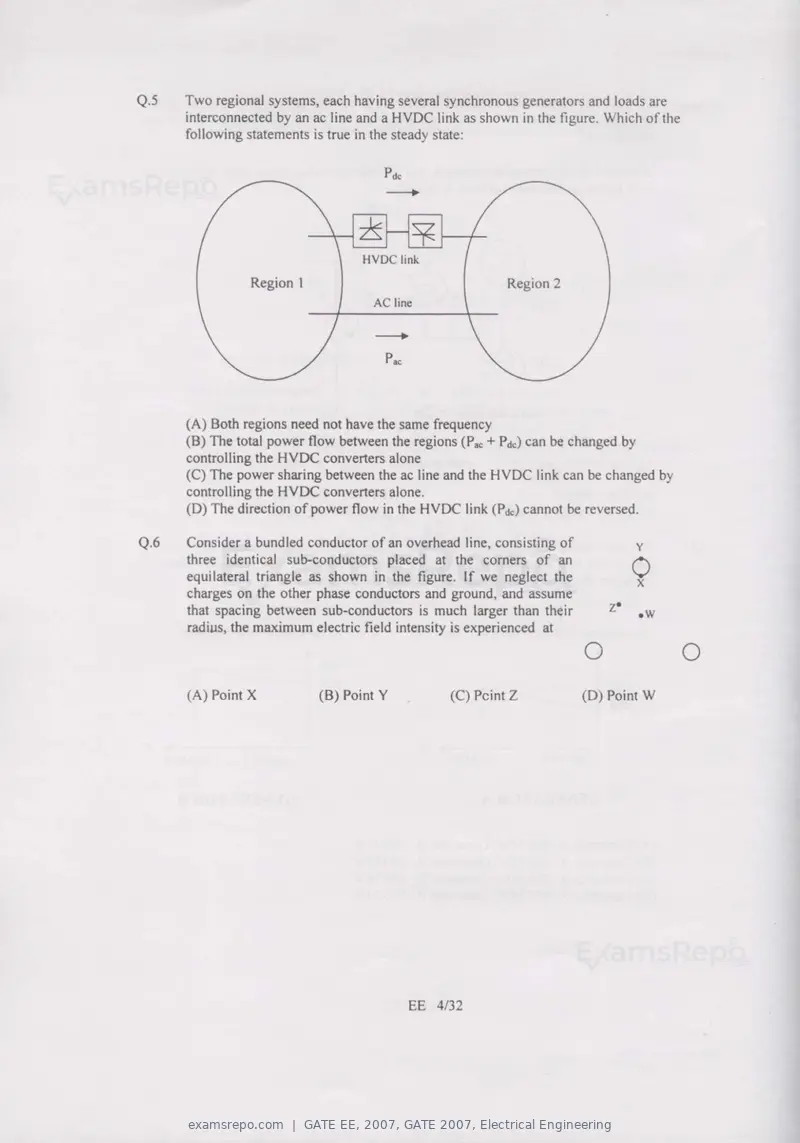 GATE EE 2007 question paper, GATE 2007, Electrical Engineering, page 4 of 27