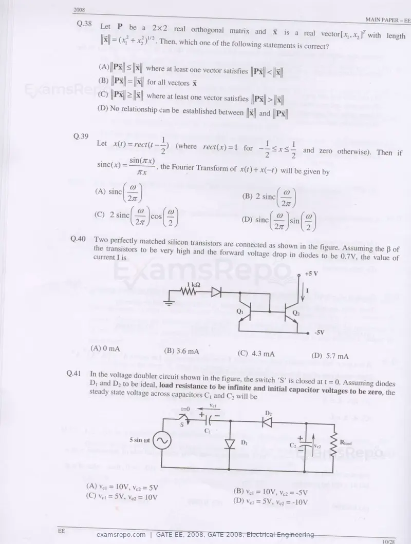 GATE EE 2008 question paper, GATE 2008, Electrical Engineering, page 10 of 24