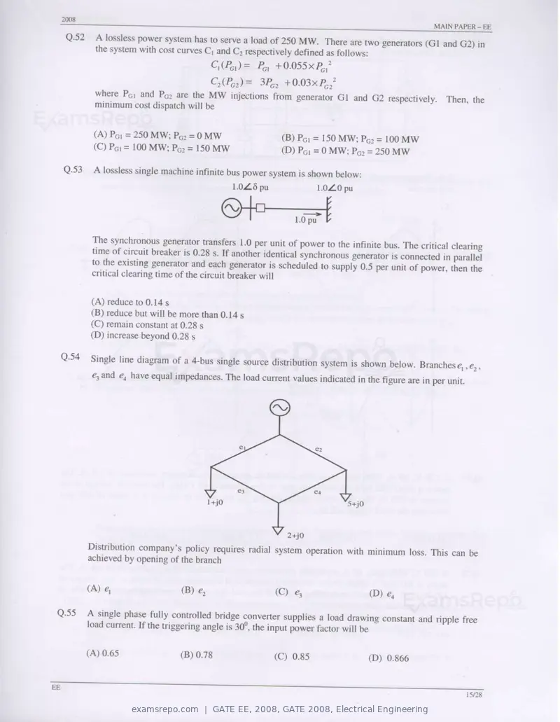 GATE EE 2008 question paper, GATE 2008, Electrical Engineering, page 15 of 24