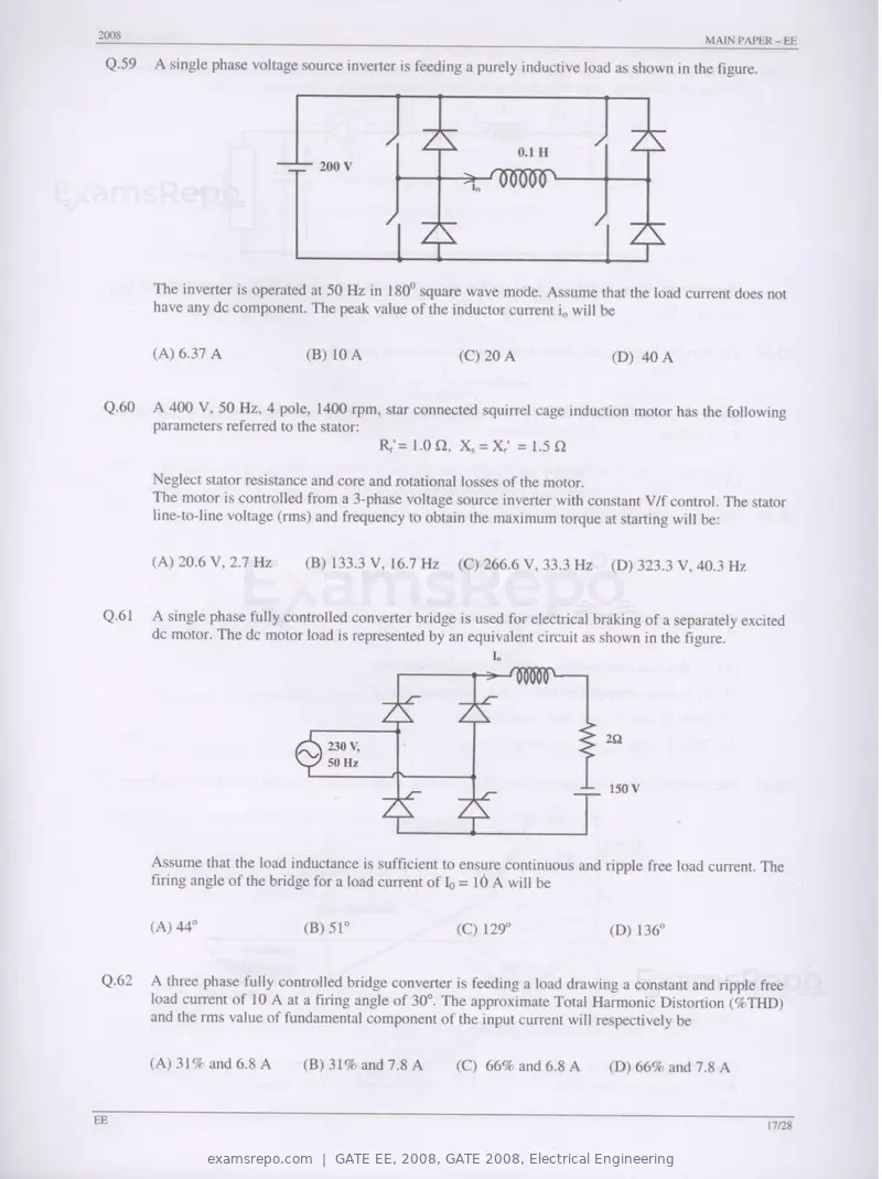 GATE EE 2008 question paper, GATE 2008, Electrical Engineering, page 17 of 24