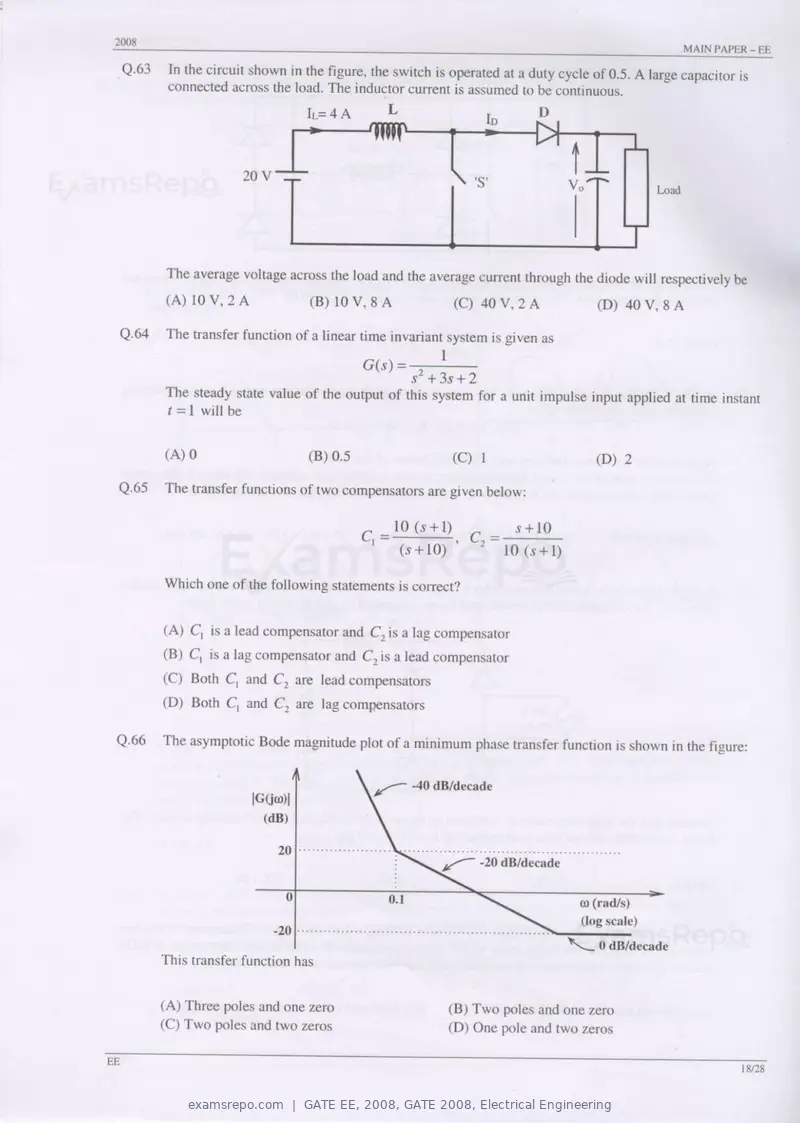 GATE EE 2008 question paper, GATE 2008, Electrical Engineering, page 18 of 24